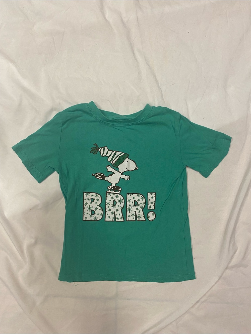 Peanuts green Snoopy "BRR!" Short Sleeve Tee